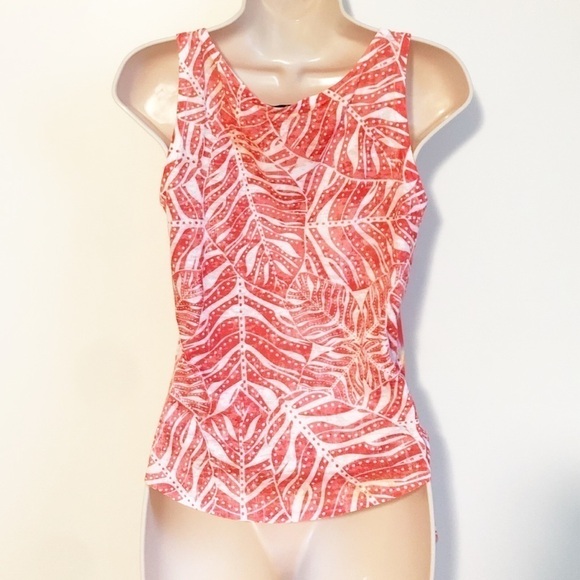 American Rag high low tie dye tank top scoop neck pullover orange white yellow - Picture 2 of 7